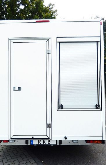 Heckansicht eines Bäckermobils von RKB Heckansicht eines Bäckermobils von RKB